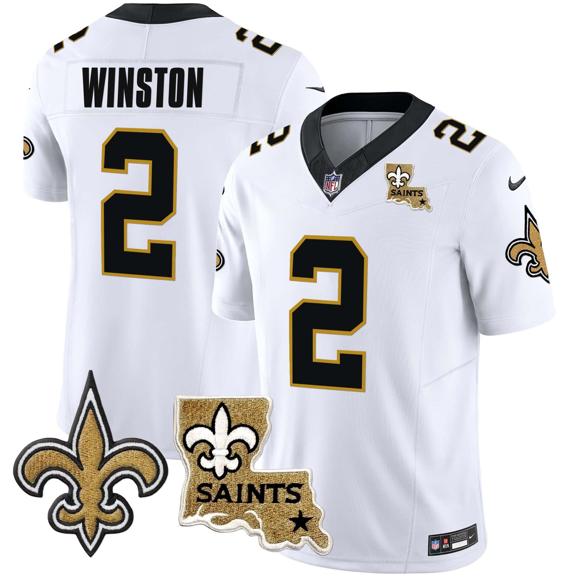 Men New Orleans Saints #2 Winston White 2024 Nike Vapor Limited NFL Jersey